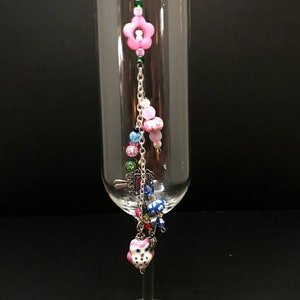 Purse/Planner Charm with Purple Owl Beaded