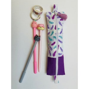 Large Pencil Case / Pen Case / Makeup Pouch / Catch-all / Zipper Pouch