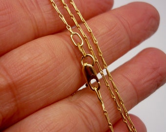 18&quot; Gold Barleycorn Chain 2.8 Grams 1.2mm 18ct 18k 750 Solid Gold Hayseed Necklace