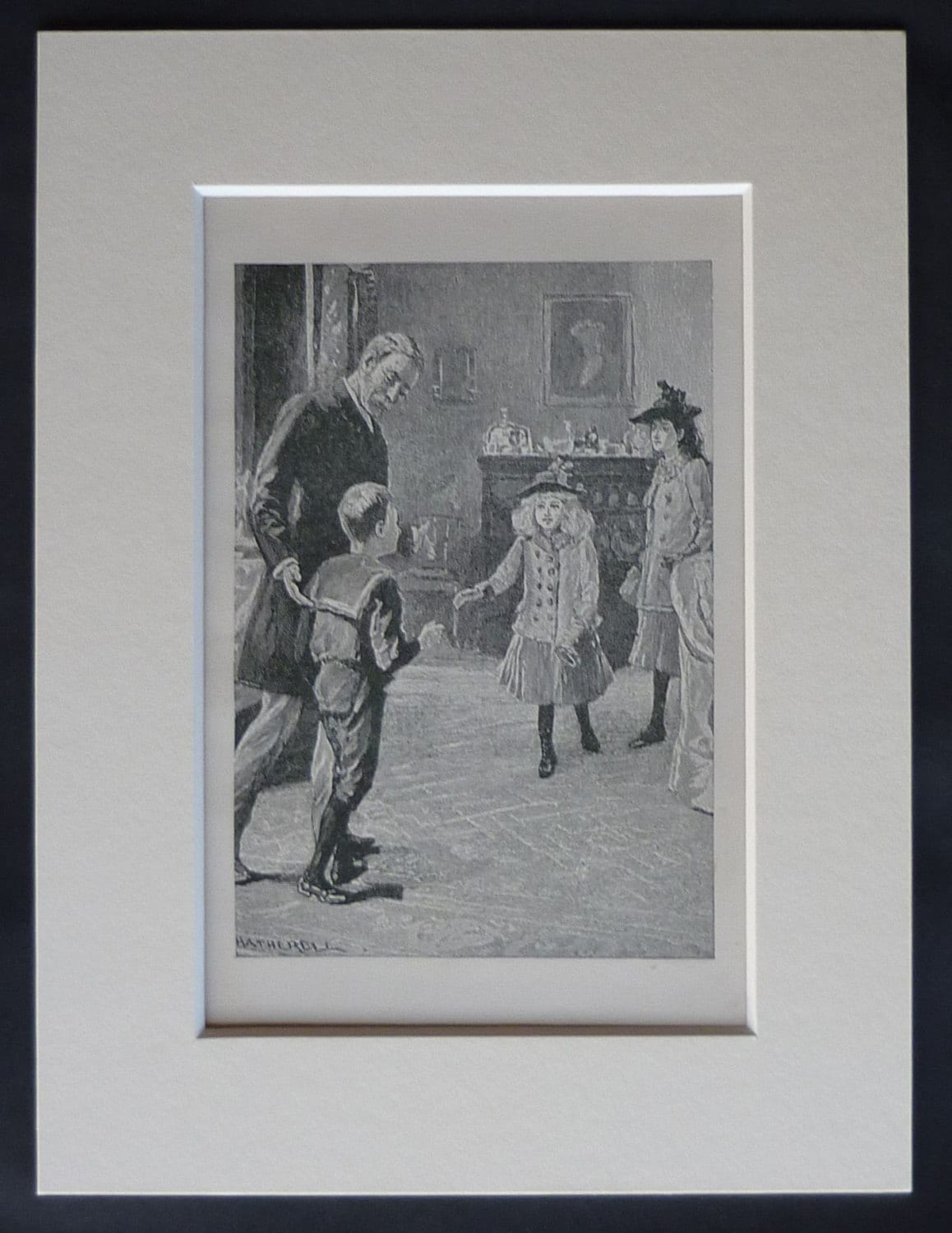 Image of 1890S Antique William Hatherell Print Of Victorian Children 19Th Century Childhood Art Print - Available Framed Art Wall