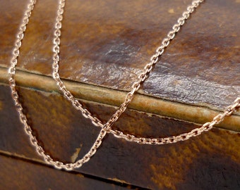 Solid Rose Gold Chain, 16 Inch Pink Gold Chain