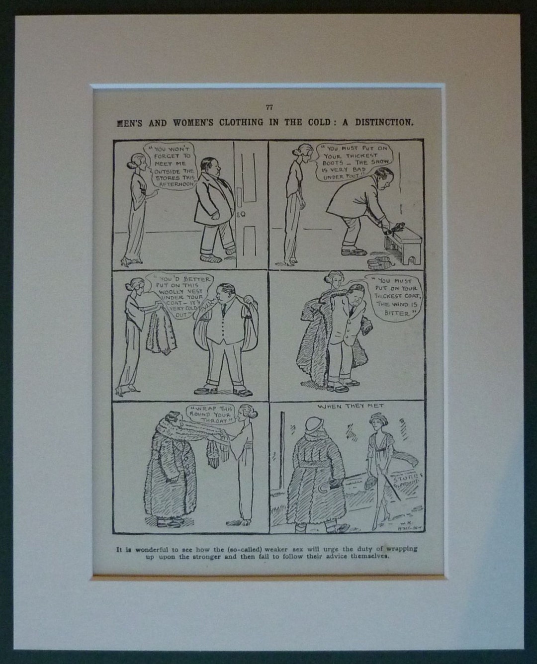 Antique Art Print of Comic Strip Art Available Framed Cartoon Etsy