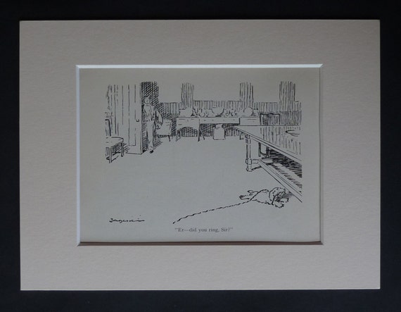 1930s Antique Humorous Print By Fougasse Middle Class Suburban Decor Available Framed Suburbia Art Spoiled Dog Gift Butler Wall Art