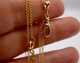 Gold Albert Clasp Chain, 18 Inch Charm Holder Pendant Necklace