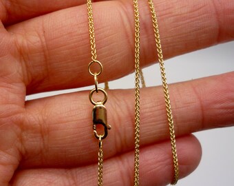 Solid Gold Wheat Chain, 18k Spiga Necklace