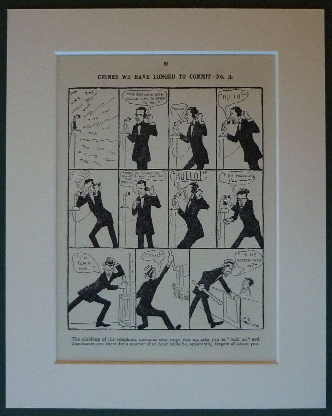 Antique Art Print of Comic Strip Art Available Framed Cartoon Etsy