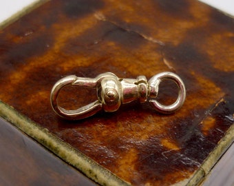 9k Yellow Gold Swivel Clip, Small Albert Clasp with Open Jump Ring