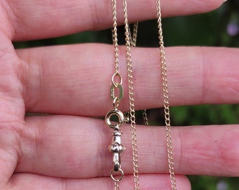 Solid Gold Charm Holder Necklace for Stacking