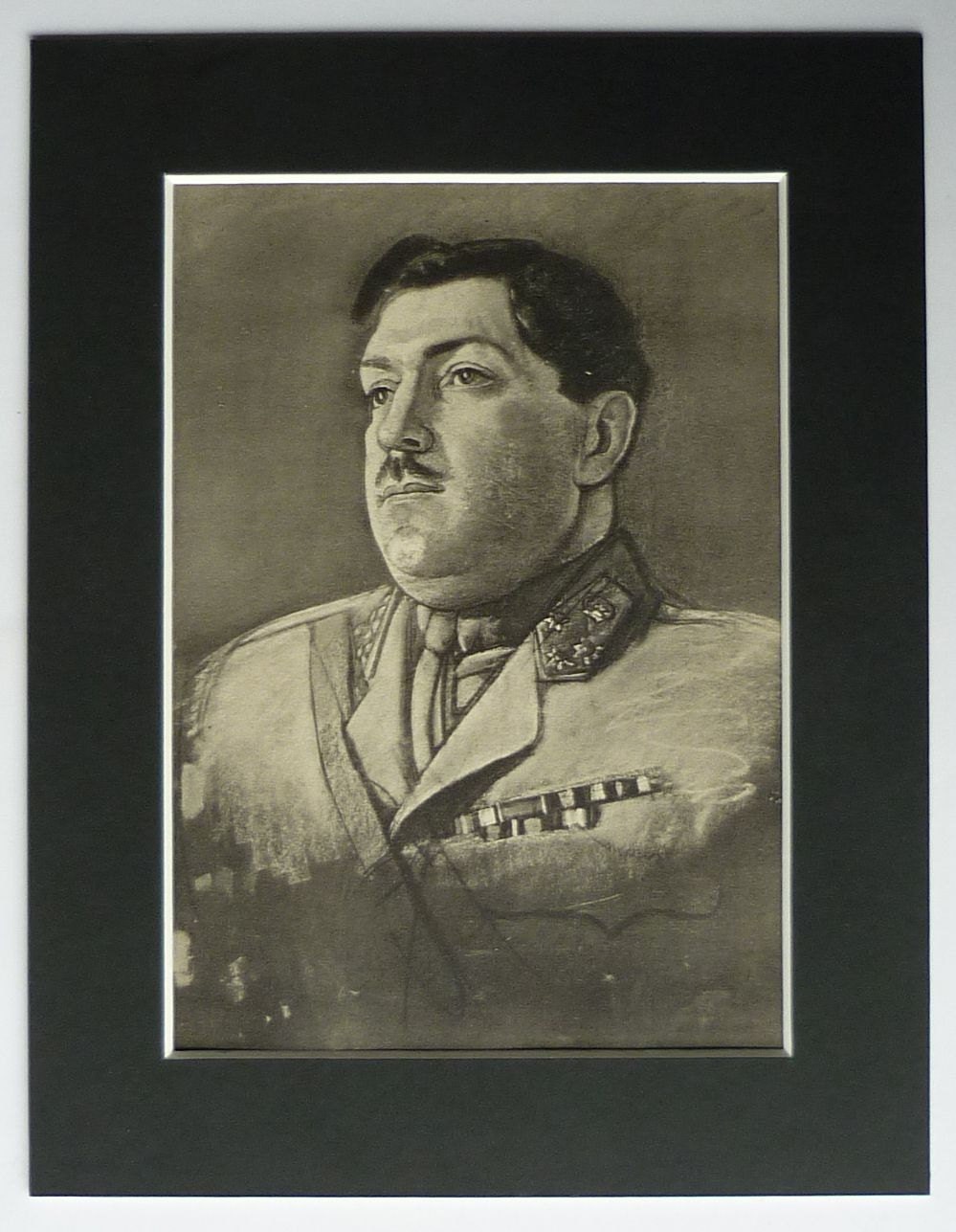 Image of 1920S Vintage Print Of Jafar Al-Askari, Prime Minister Iraq - Gift Eric Kennington Mounted Collotype Print Available Framed Iraqi Art