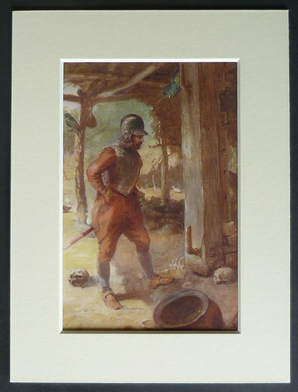 Image of 1914 Antique Conquistador Print Of Martin Alonso Pinzón Exploration Art - Captain The Pinta, Discovery America Christopher Columbus