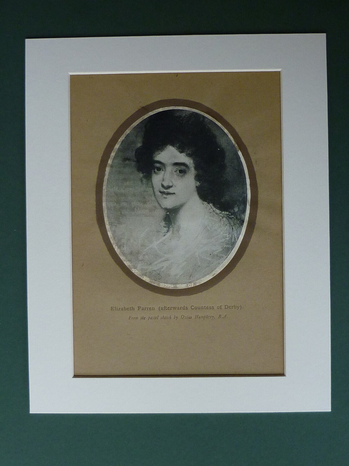 Image of 1911 Print Of Elizabeth Farren - Distressed By Age Woman Countess Derby Portrait Matted Mounted Picture Keeper The Robe