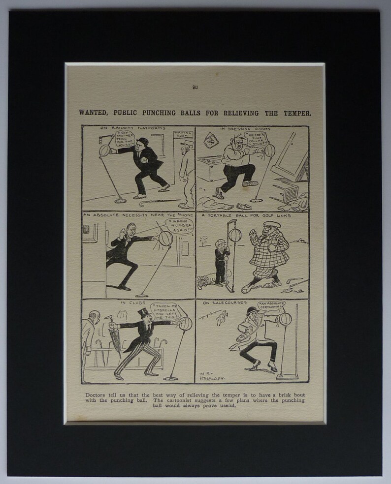 Antique Art Print of Comic Strip Art Available Framed Cartoon Etsy