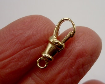 Solid Gold Dog Clip Clasp, Small 9ct Charm Holder