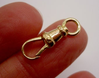 Solid 18k Gold Dog Clip, Swivel Clasp Charm Holder