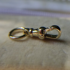 Gold Dog Clip Solid 9ct Charm Holder Clasp with Jump Ring