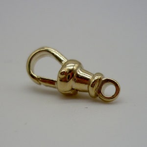 Little Gold Albert Clasp, Small Charm Holder, 13mm Solid 9k Dog Clip