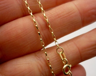 Diamond Cut Rolo Chain, Solid Gold Necklace