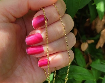 16 Inch Gold Chain Necklace, Diamond Cut Rolo Chain