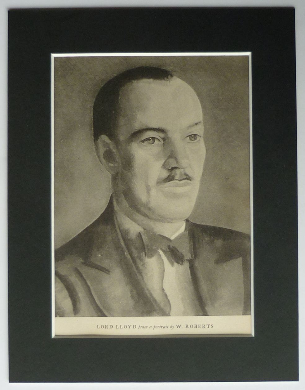 Image of 1920S Vintage Lord Lloyd Portrait By William Roberts Print Of The Diehard Conservative Politician - Tory Gift Ruling Upper Class