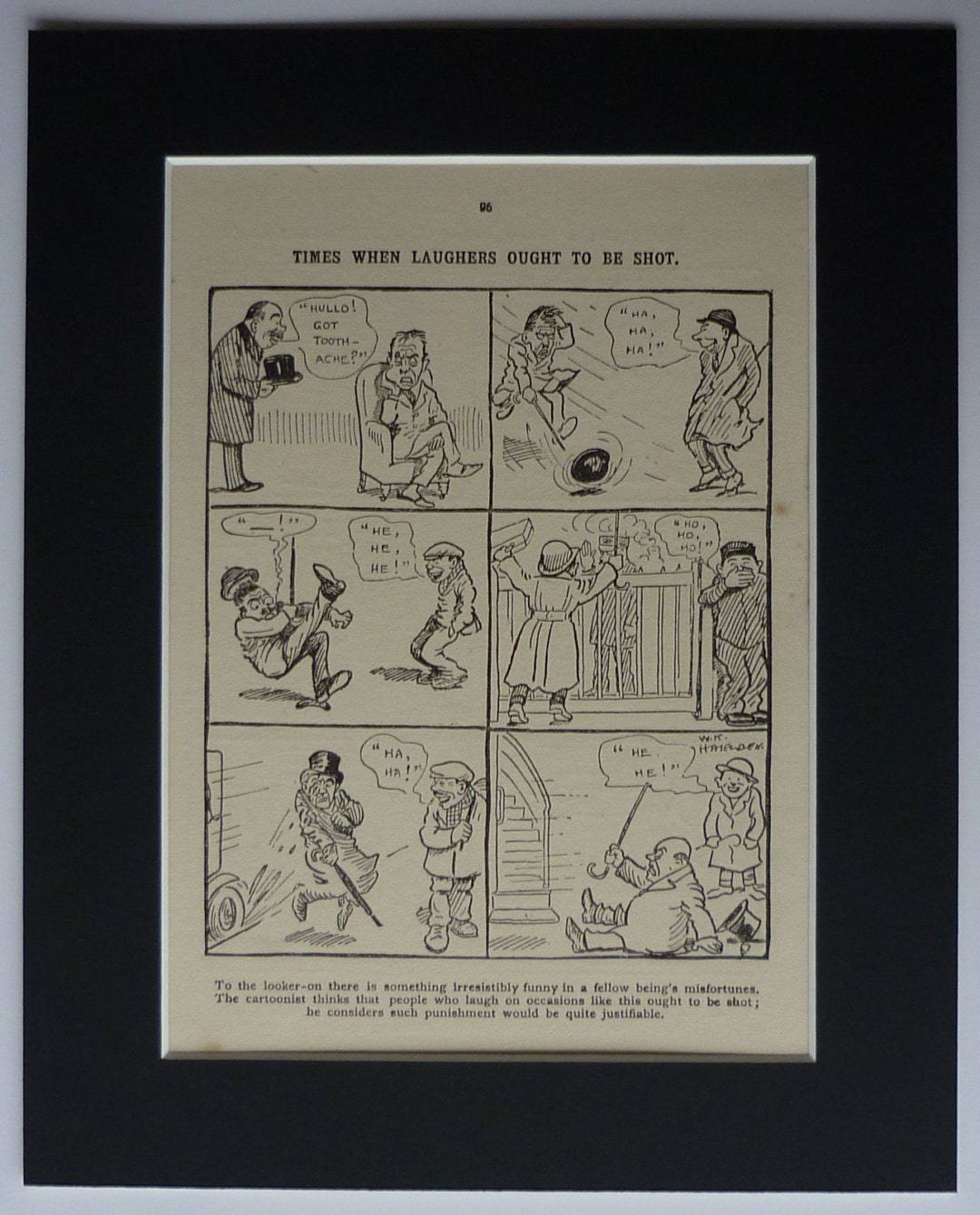 Antique Art Print of Comic Strip Art Available Framed Cartoon Etsy