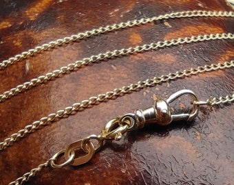 Solid Gold Dog Clip Necklace, Albert Clasp Charm Holder Chain for Stack