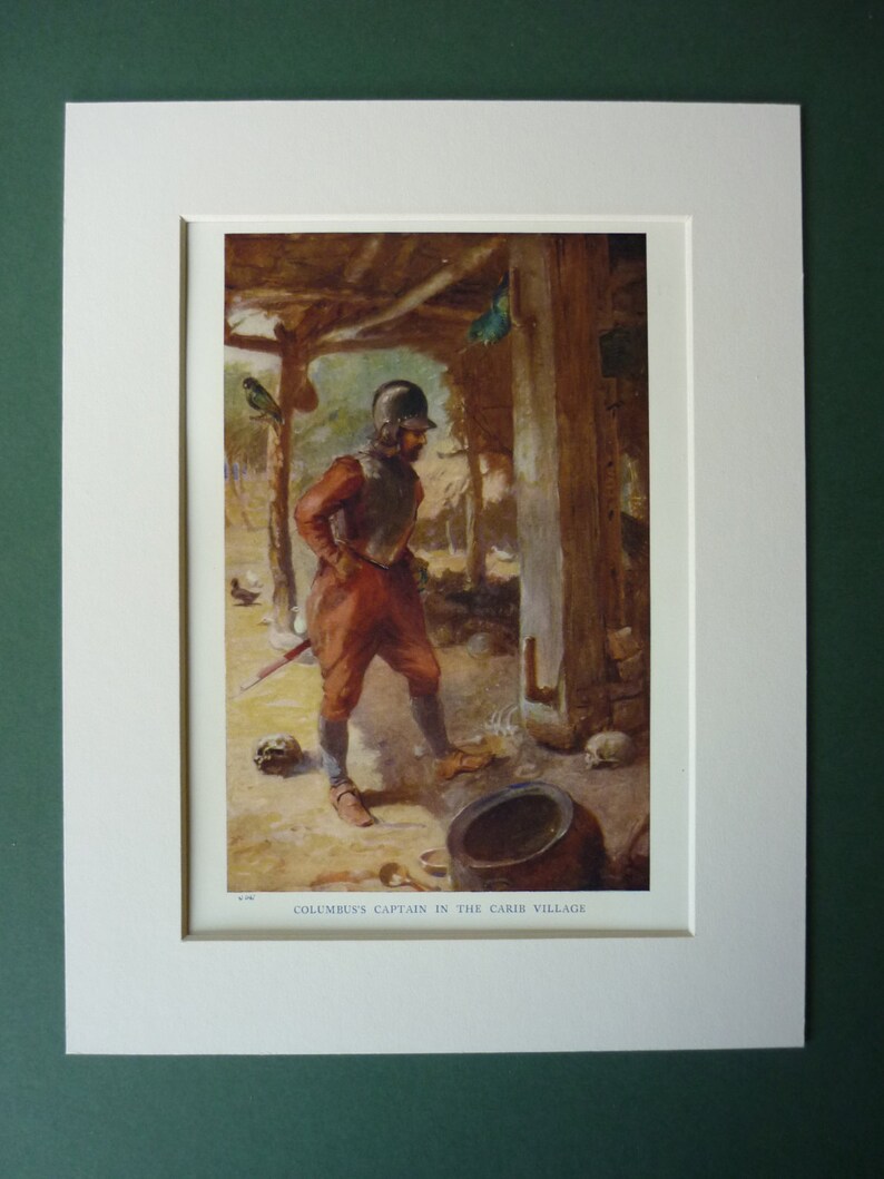 1914 Vintage Exploration Print Christopher Columbus Etsy