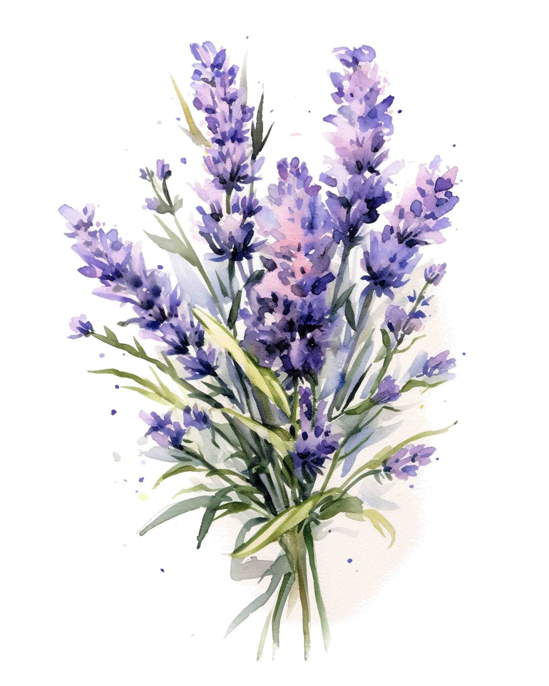Watercolor Purple Lavender Digital Art Print / Instant Download ...