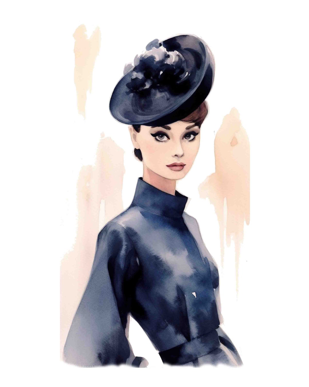 Audrey Hepburn Portrait Digital Art Print / Instant Download Printable