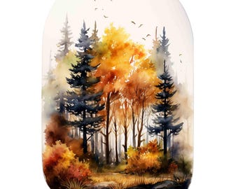 Watercolor Autumn Forest Terrarium Digital Art Print / Instant Download Printable Art Commercial Use