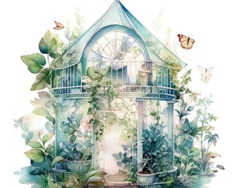 Aquarell Gewächshaus Digital Art Print / Instant Download druckbare Kunst