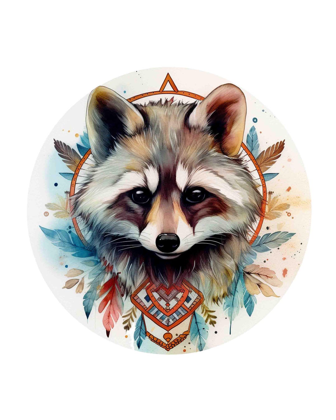 Mandala Raccoon Watercolor Raccoon Mandala, Digital Art Print / Instant Download ...