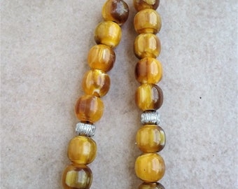 Dominican Natural Clear Light Yellow Amber Set for Misbaha,worry Beads Islamic Prayer Beads Komboloi head bead imame Drilled