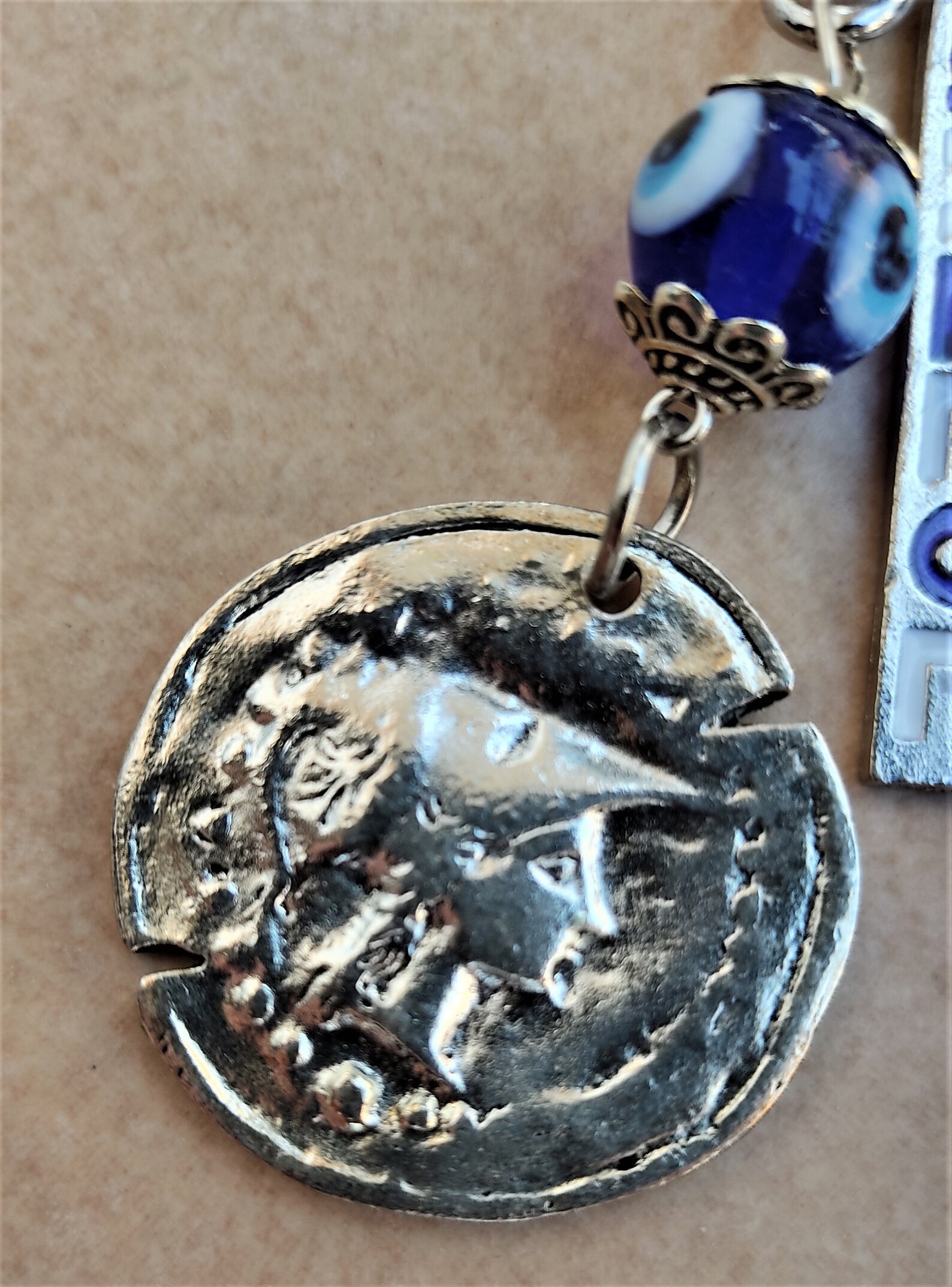 GREEK ZAKYNTHOS Zante coin Hellas Flag keychain Charm mati Etsy