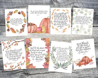 Printable ESV Scripture Card, Thanksgiving Decor, Hand Lettered Bible Verse, Housewarming Gift, Gratitude Activity, Bible Journal Cards