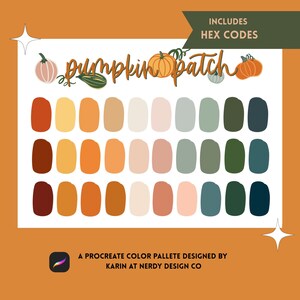 Pumpkin Patch Procreate Farbpalette: 30 Herbstfarben (Digitaler Download)
