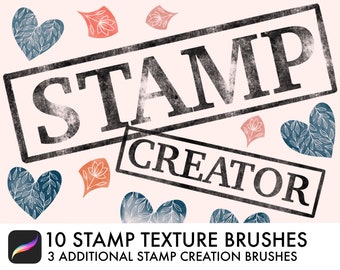 Stamp Texture Brushes for Procreate, Digital Rubber Stamp Design Creator