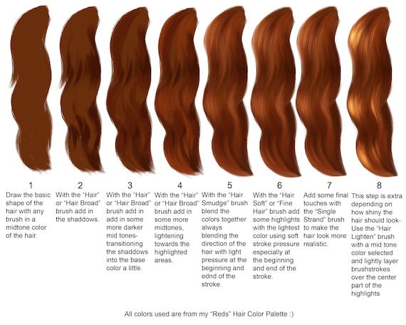 Haarkleuren procreate voor iPad 3 paletten 90 - Etsy België