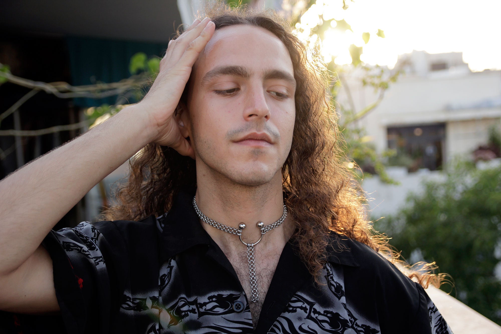 Curved Barbell Chain Choker: Gothic Cyberpunk Necklace - Etsy