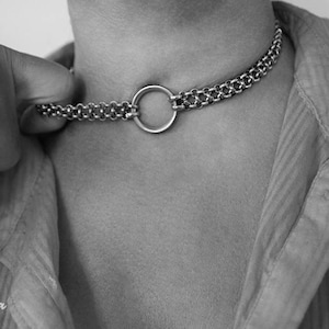 Chunky Chain O-Ring Choker: Bold Statement Collar