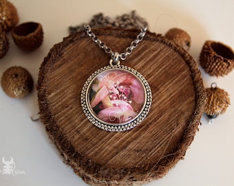 Nature Art Necklace, Pink Orchid, Art Gallery necklace, Art Jewelry, Original Photography, Unique present for her