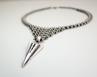 Silver Arrowhead Pendant Necklace: Viking Norse Jewelry