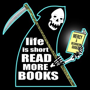 Grim Reaper Literacy Books Reading Library Novels Literature Poster