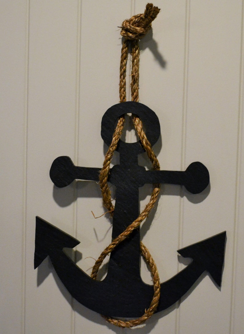 Anchor Wall Hanging Slate Nautical Wall Decor Etsy