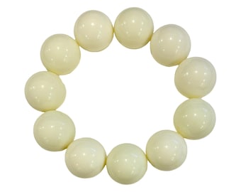 Big Bead CREAM Bubblegum Armband, 20 mm große Perlen, starke elastische, stapelbarer Schmuck, lustiges Statement-Stück