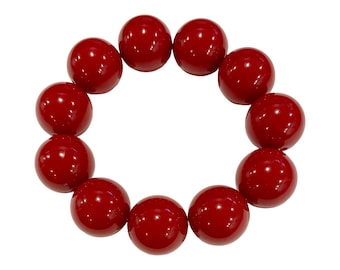 Cranberry Armband, Big Bubblegum Perlen Geschenk für Sie, Freundin Geschenk, aufgereiht auf starkem Gummiband. 20 mm Perlen, stapelbar.