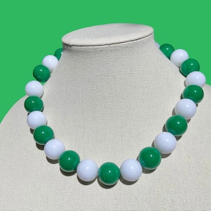 Game Day Necklace - Customizable Team/School Colors, Chunky Big Bead Choker, Perfect for Spirit Day! Unisex Accessory