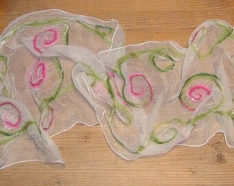 Airy, light nuno felt silk scarf