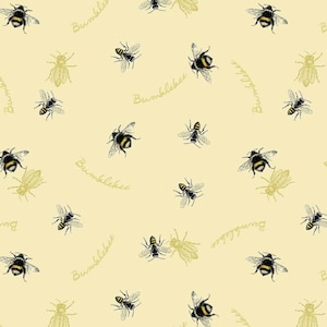 Bee Fabric, 100% Cotton, Fabric by the Yard, Choose your Cut