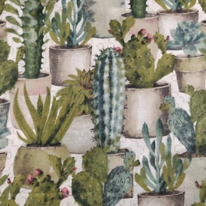 Kaktusgarten Stoff, 100% Baumwolle, Meterware, wilde Baumwolle, Quilting