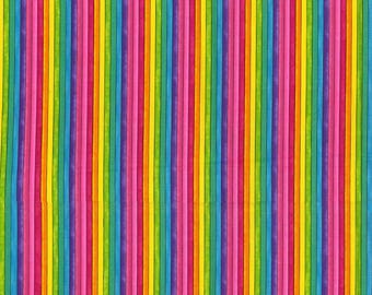 Rainbow Stripes, 100% Cotton, Fabric by the Yard, Choose your Cut